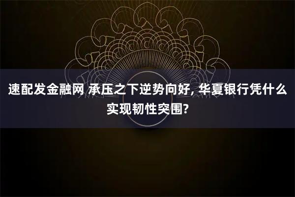 速配发金融网 承压之下逆势向好, 华夏银行凭什么实现韧性突围?